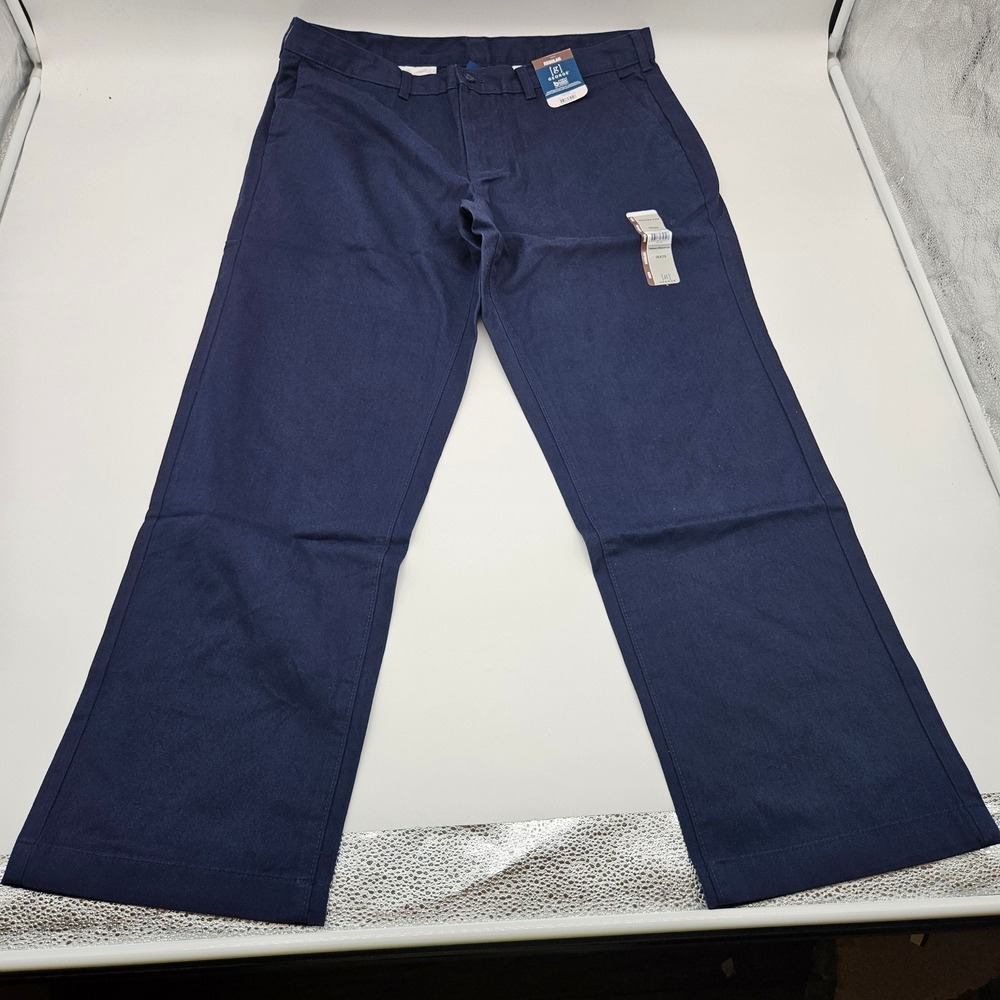 George Classic Khaki Dark Navy Straight Leg Pants Mens 36x29 Regular Fit New Tag